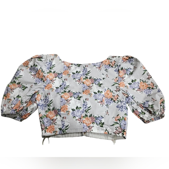 House of CB Tops Floral Print Puff Sleeve Top - Picture 6 of 16